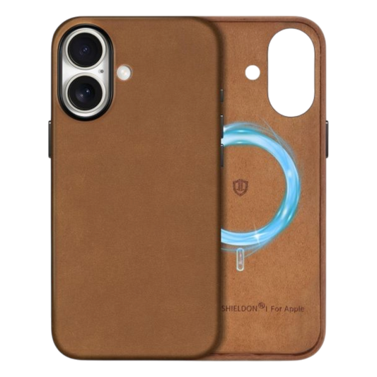 Rjav magnetni ovitek SHIELDON za Apple iPhone 16 6,1 palca