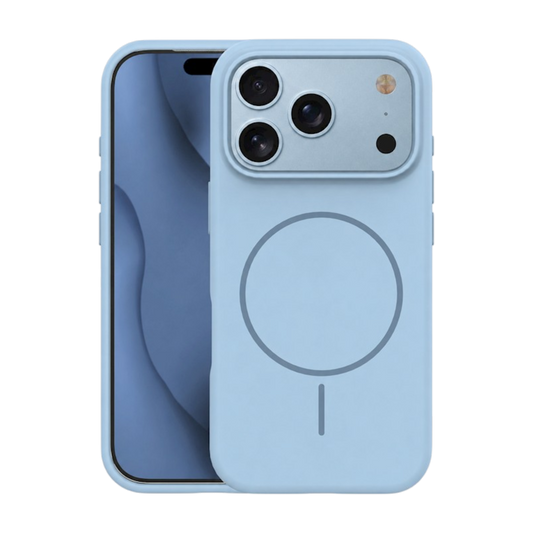 Svetlo moder silikonski MagSafe ovitek za iPhone 17 Pro Max in iPhone 18 Pro Max