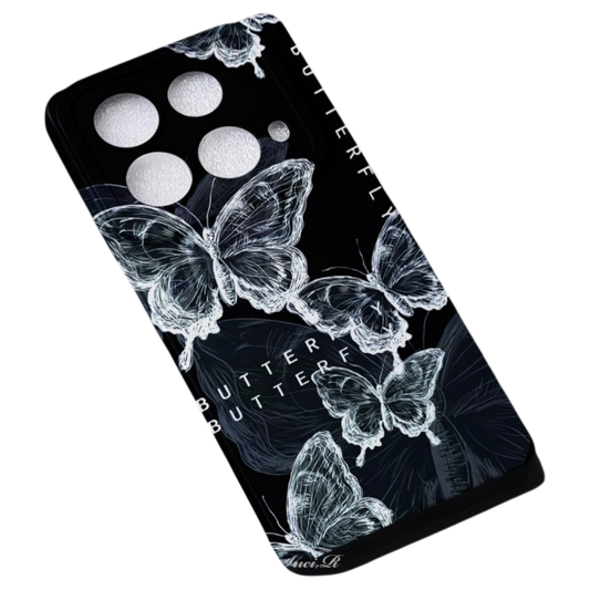 Silikonski ovitek Butterfly za OPPO Reno 8 Pro 5G črna – zaščitni etui

