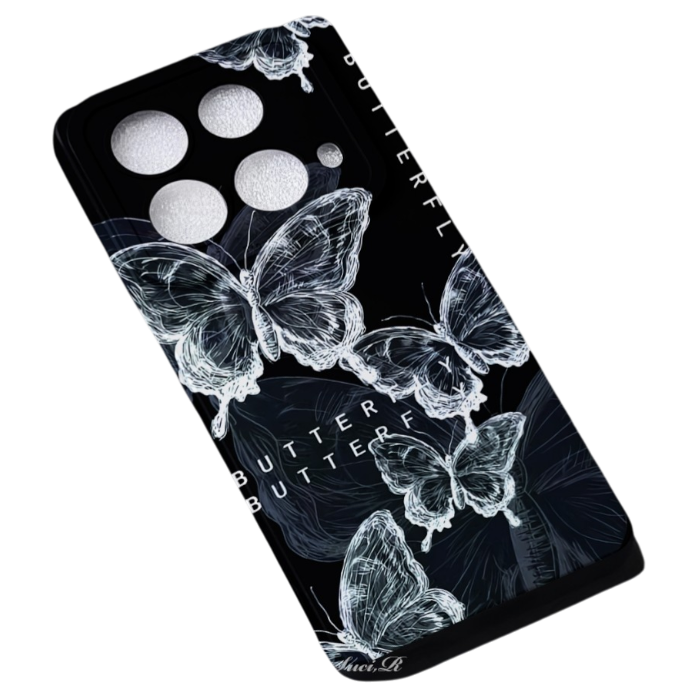 Silikonski ovitek Butterfly za Xiaomi Redmi Note 10 Pro Max črna – zaščitni etui

