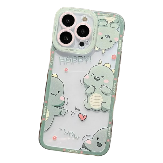 Silikonski ovitek Happy Dino za OPPO A92s zelena – zaščitni etui