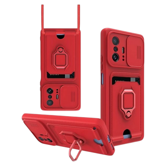 Silikonski ovitek Ring 360 z vrvico za VIVO Y53S – rdeča