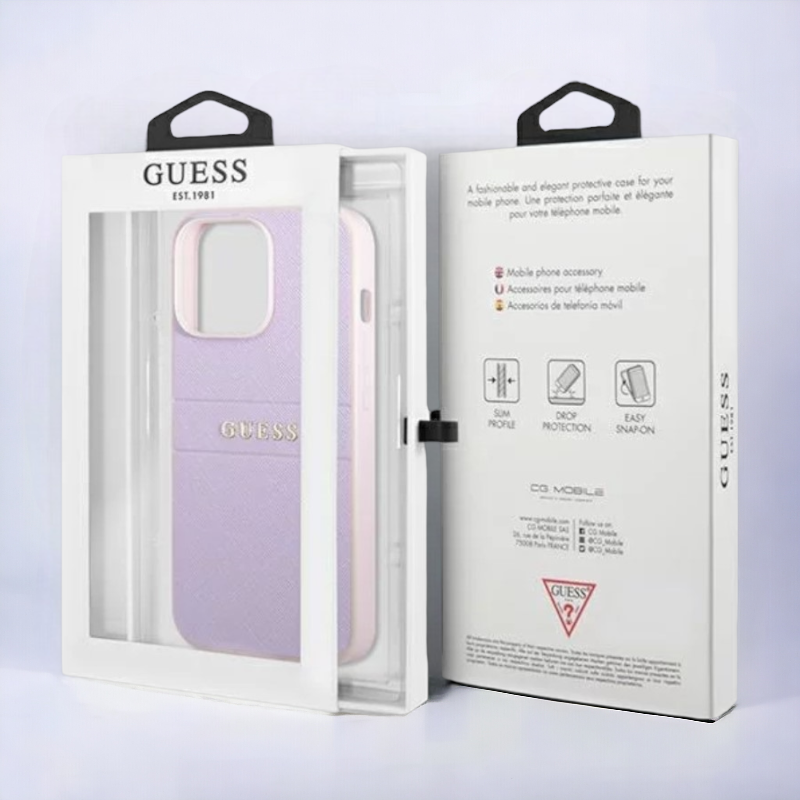 Ovitek Guess "silver purple" za iPhone 13 Mini (GUHCP13SPSASBPU)