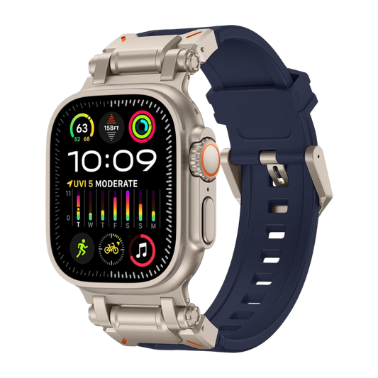Športna zapestnica za Apple Watch Ultra / Series 10 9 8 7 6 5 SE modra titan priključek