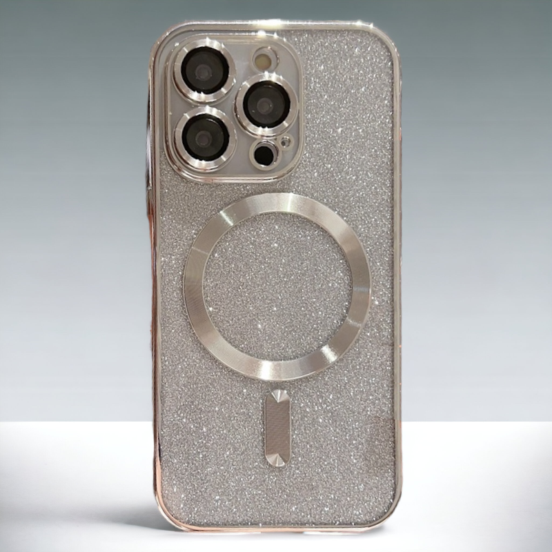 Silikonski ovitek "Glitter - MagSafe" za iPhone 14 Pro Max – Infostyle – Roza / TPU silikon