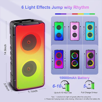 TAMPROAD A67 prijenosni Bluetooth zvučnik 60W (80W Peak) – zabava, TWS, svjetla