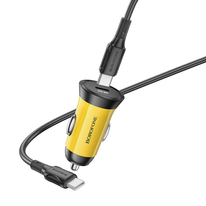 Avtopolnilec ''Borofone BZ26 Seacher'' Type C - PD 30W 3A s kablom Type C na C