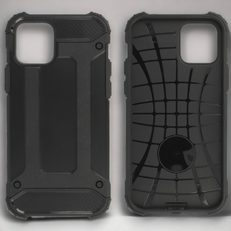 Silikonski ovitek "armor carbon" za iPhone 12 Pro Max - Črna – Infostyle