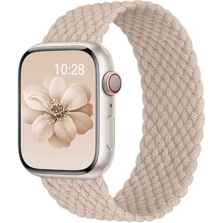 Pašček za uro "JR.DM Nylon Beige/Rose" Apple Watch 42mm 44mm 45mm (2 kosa) – Infostyle