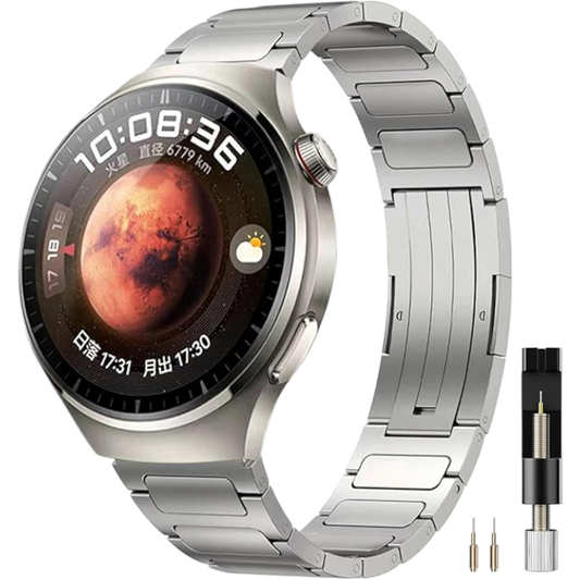 Miimal pašček iz titanovega jekla 22 mm za Huawei Watch 4/4 Pro/Watch 3/3 Pro 46 mm – Miimall – Srebrna