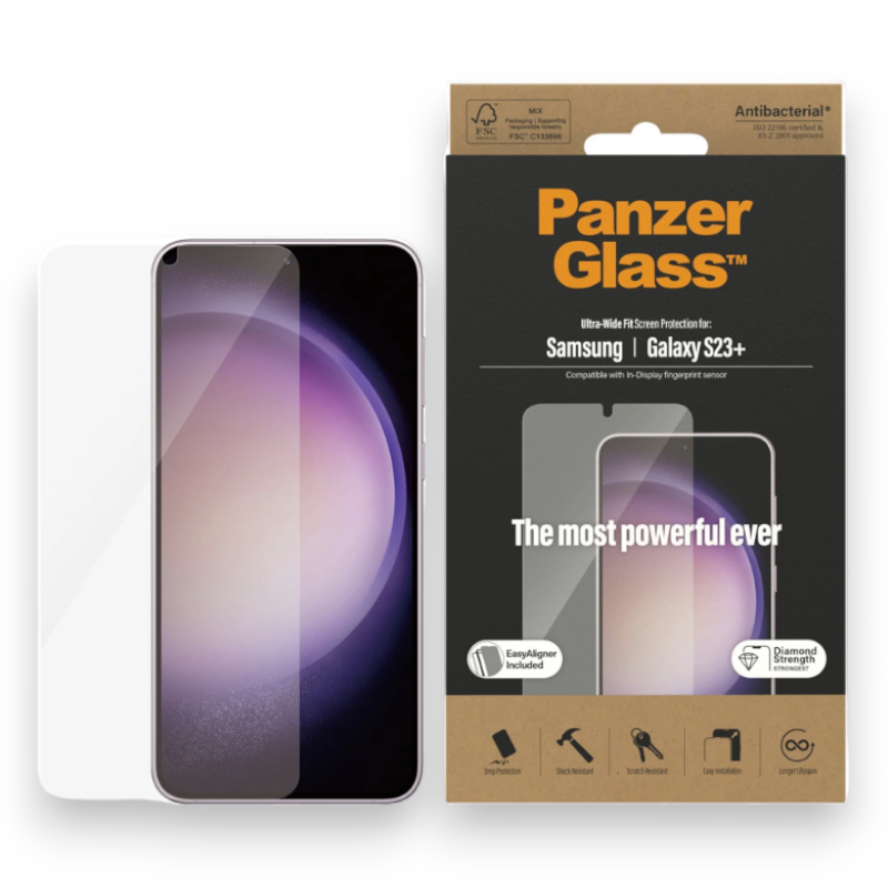 Zaščitno steklo "Ultra-Wide Fit" za Samsung Galaxy S23 Plus – PanzerGlass