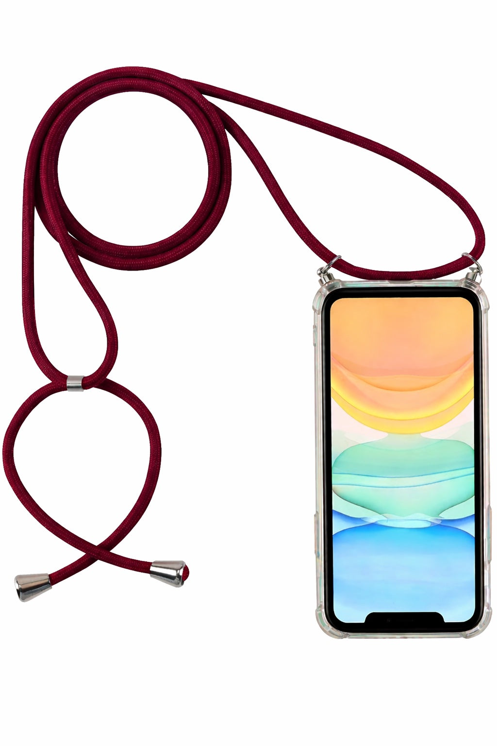 Prozirna maskica s vezicom za Samsung S20 Plus – tamnocrvena