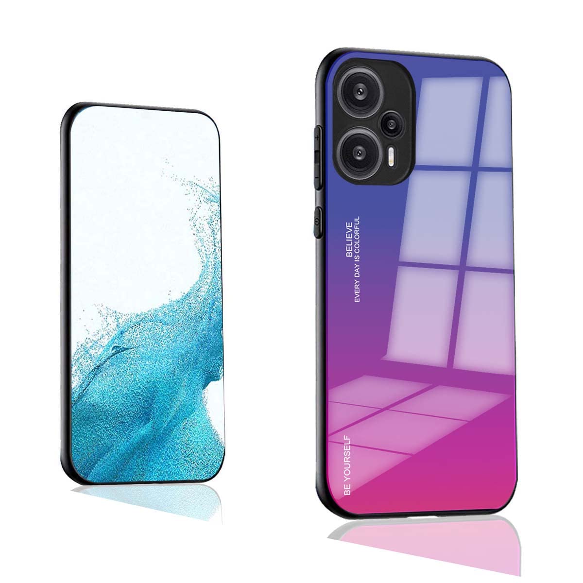 GOKEN maskica za Xiaomi Poco F5 – TPU + kaljeno staklo, gradijent zaštita