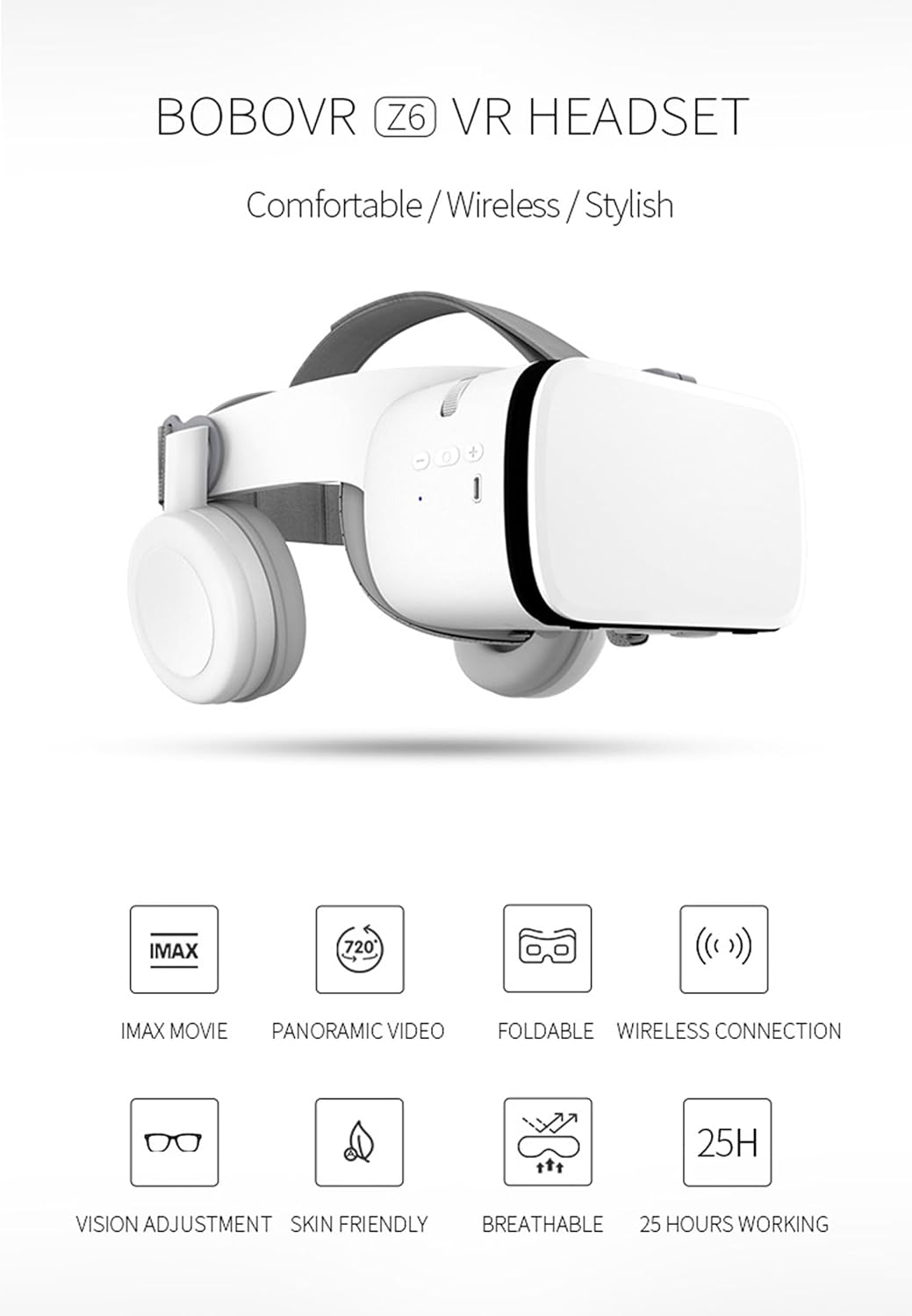 VR naočale za pametne telefone – sklopive, bijele