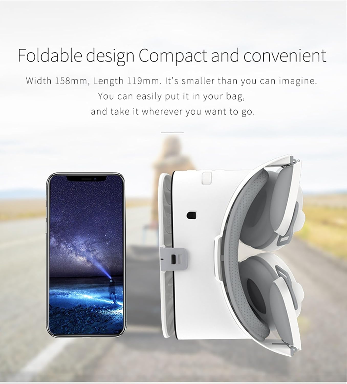 VR naočale za pametne telefone – sklopive, bijele