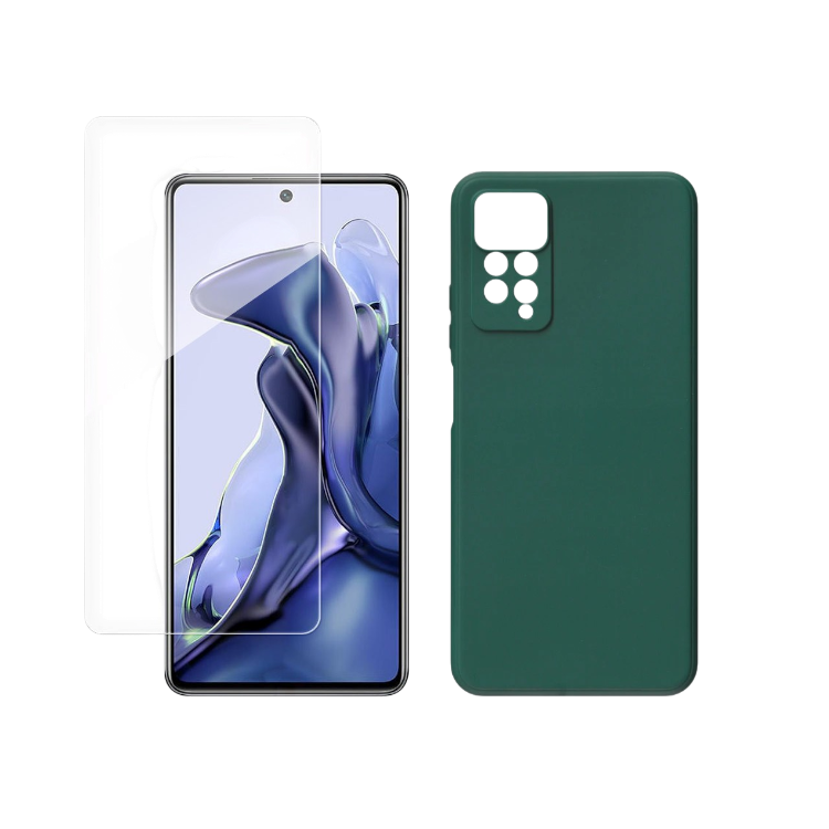 Ovitek "Yipsur" + zaščitno steklo za Xiaomi Redmi Note 11 Pro/11 Pro Plus, temno zelena – Infostyle – Temno zelena