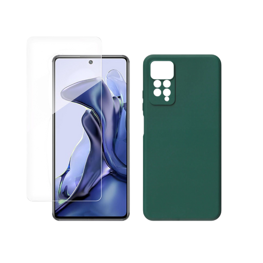 Ovitek "Yipsur" + zaščitno steklo za Xiaomi Redmi Note 11 Pro/11 Pro Plus, temno zelena – Infostyle – Temno zelena