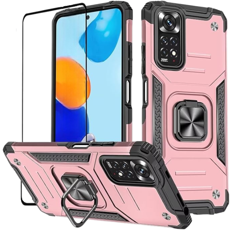 Ovitek "KANSi" za Xiaomi Redmi Note 11 Pro/Note 11 Pro 5G + zaščitno steklo – Roza