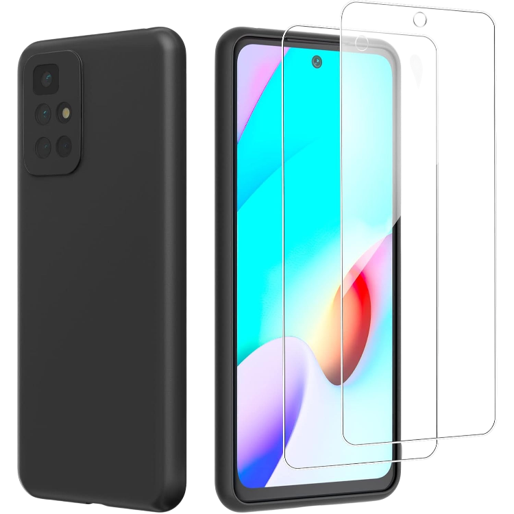 Ovitek + 2x zaščitno steklo za Xiaomi Redmi 10 – Infostyle – Črna