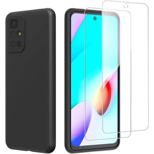 Ovitek + 2x zaščitno steklo za Xiaomi Redmi 10 – Infostyle – Črna