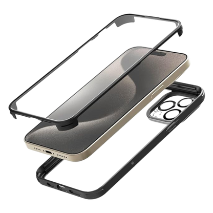 Ovitek "360°" z zaščito za kamero + magnetnim obročom za iPhone 15 Pro – Infostyle