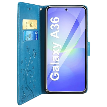 Preklopna torbica + zaščitno steklo za Samsun Galaxy A12 – Infostyle