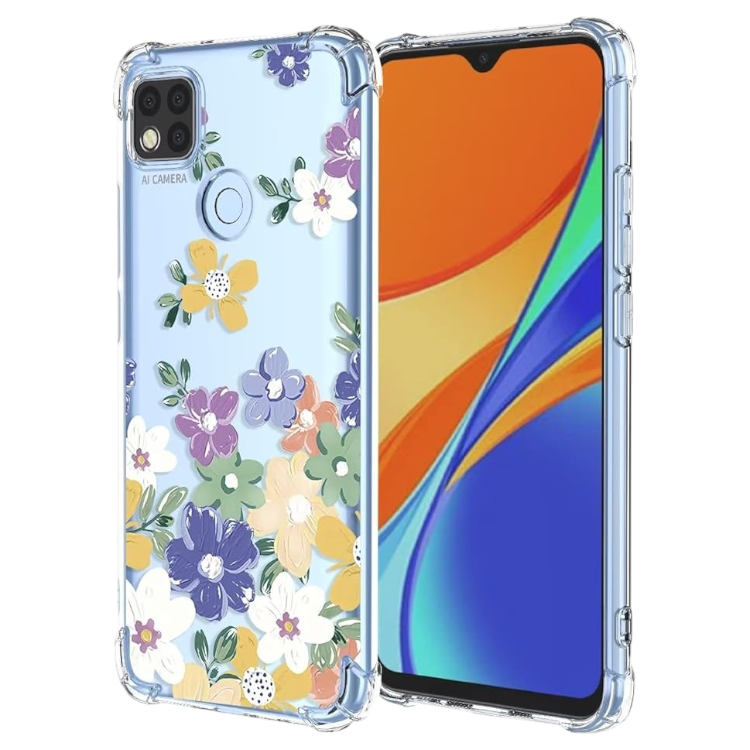 Ovitek "Flowers" za Xiaomi Redmi 9C – Infostyle – Prozorna / TPU silikon