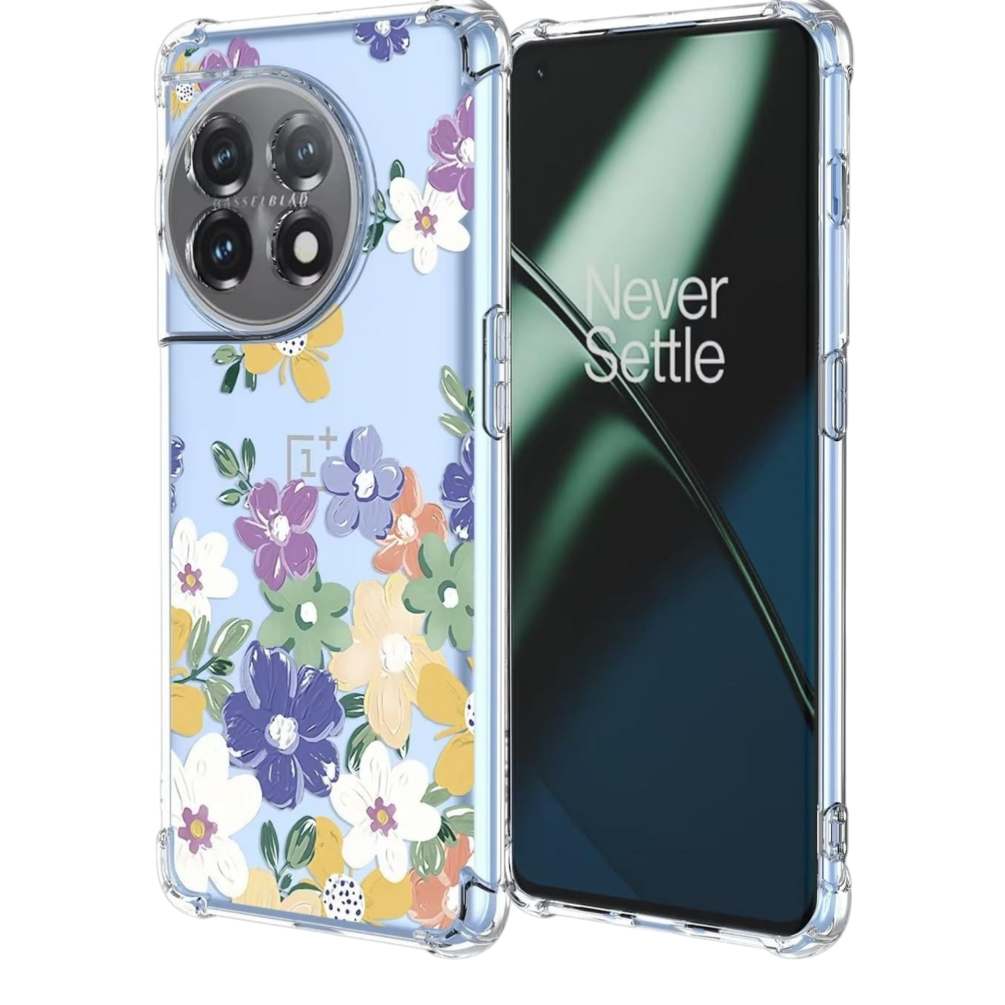 Ovitek "Flowers" za OnePlus 11 5G – Infostyle – Prozorna / TPU silikon