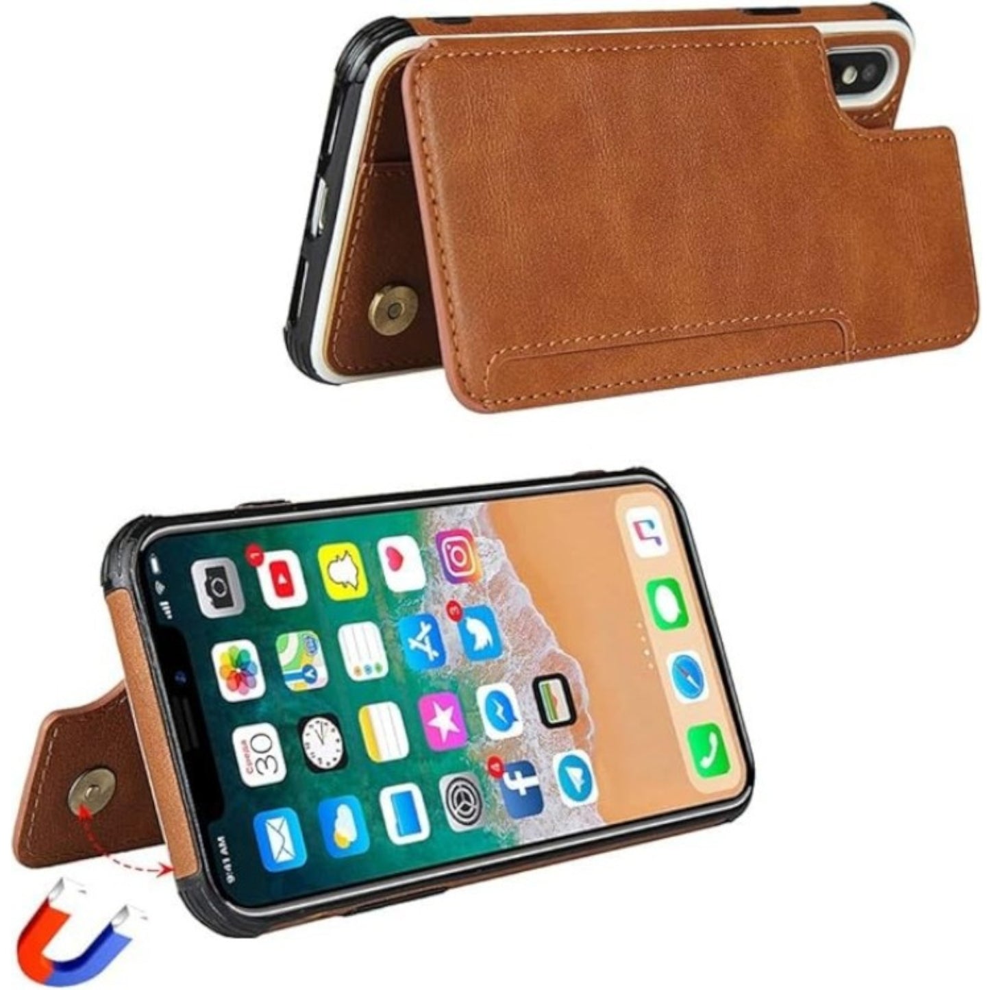 Ovitek "leather card wallet" za iPhone X/XS – Infostyle