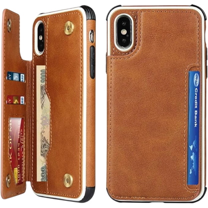 Ovitek "leather card wallet" za iPhone X/XS – Infostyle – Rjava