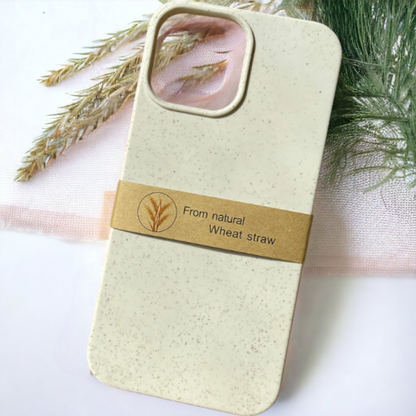 Ovitek iz naravnega materiala "Natural" za iPhone 13 Pro Max – Infostyle – Bela / EKO