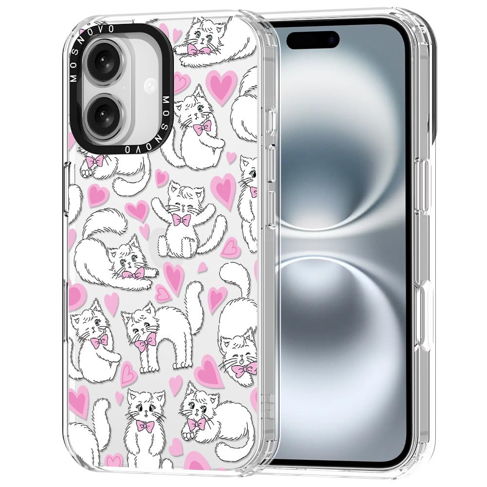 MOSNOVO ovitek za iPhone 16 Plus Kittens zaščitni ovitek z motivom muck
