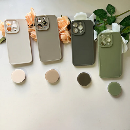 Silikonski ovitek "Popsocket" za iPhone 14 Plus – Infostyle – Rjava / TPU silikon