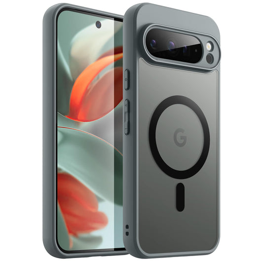 Magnetni ovitek JETech za Google Pixel 9 Pro XL 2024 - mat prosojno siva: JETech magnetni ovitek Google Pixel 9 Pro XL 2024 mat prosojno siva zaščita