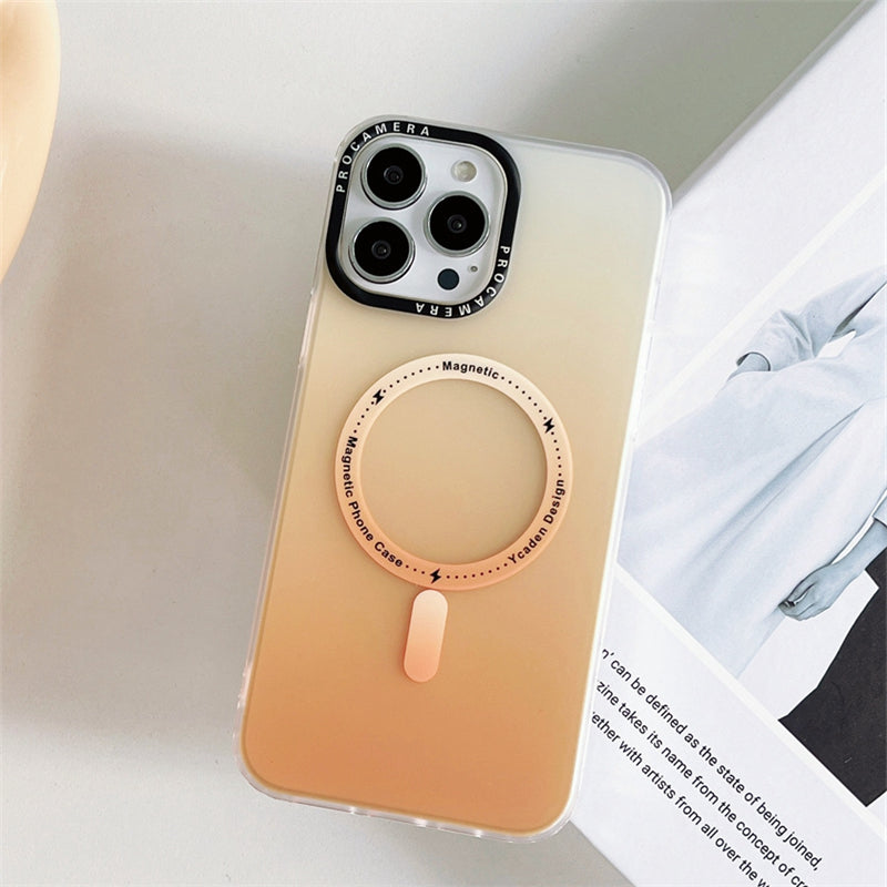Silikonski ovitek "Magnetic" s tehnologijo MagSafe za iPhone 14 Pro – Infostyle – Rumena / PC + TPU silikon