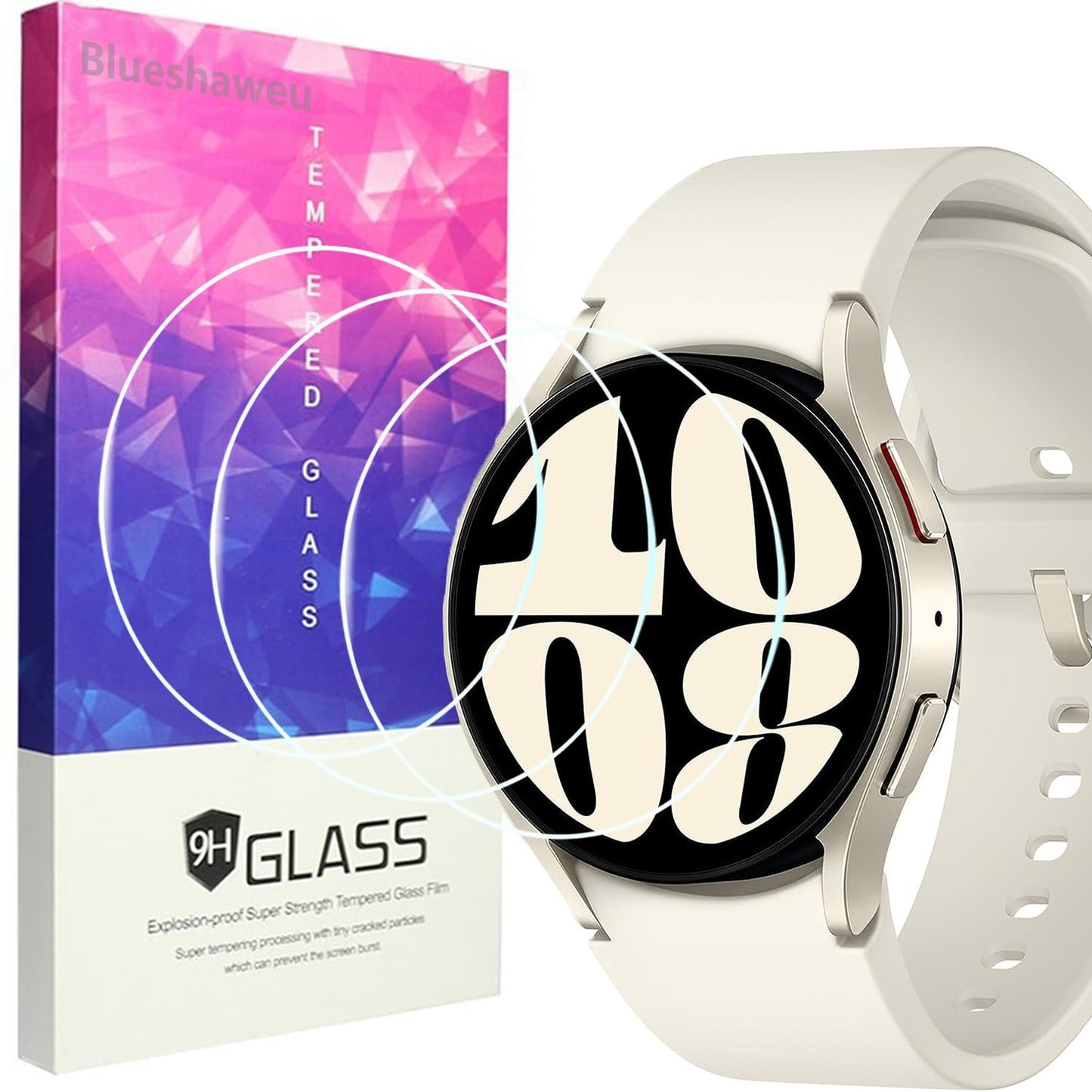 Blueshaweu zaštitno staklo 9H za Samsung Galaxy Watch 6 40 mm – 3 kom