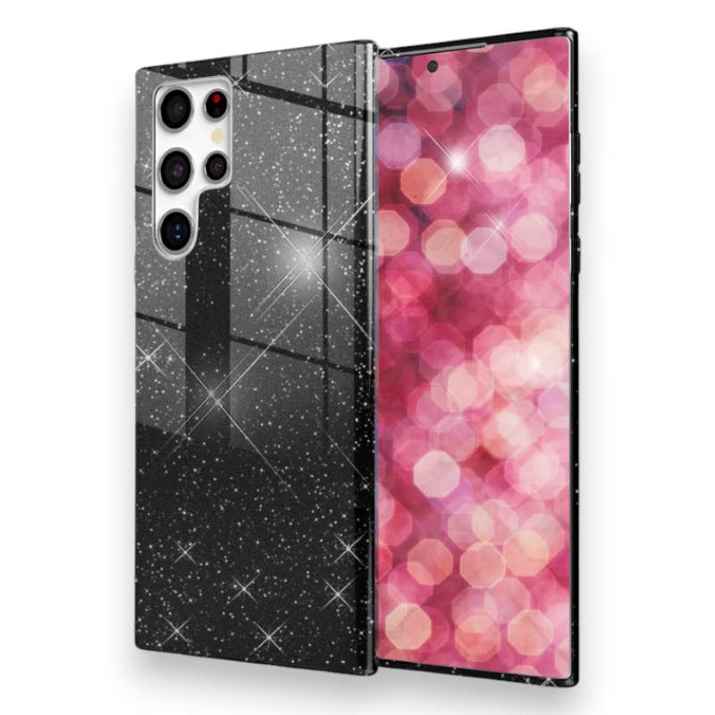 Ovitek "Stable Glitter Nalia" za Samsugn Galaxy S24 Ultra – Črna / PC + TPU silikon