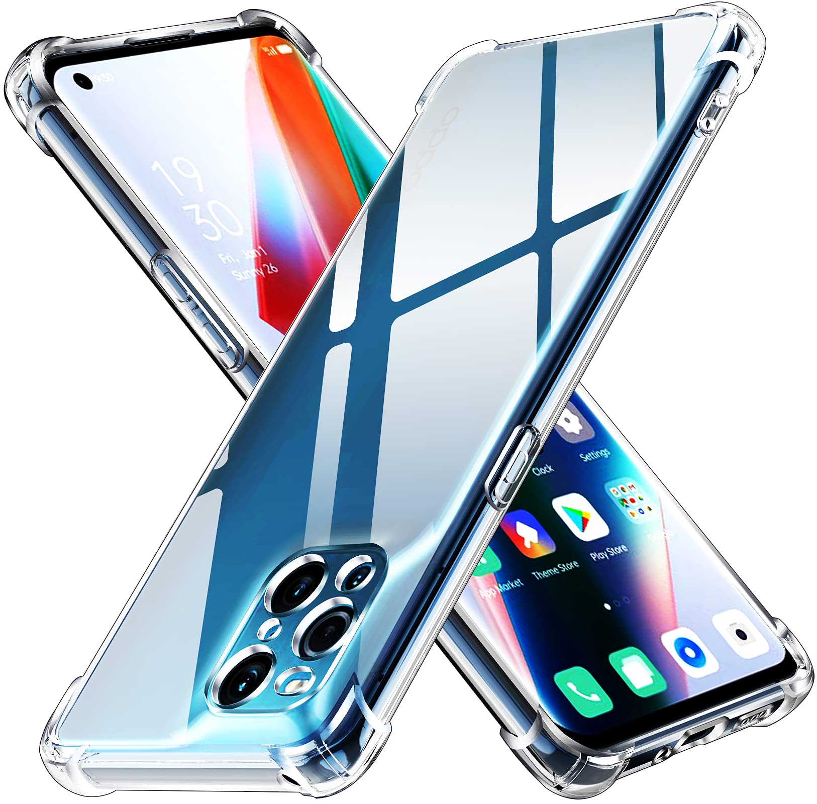 Silikonski ovitek iVoler Oppo Find X3 Pro 5G prozoren zaščitni vogali