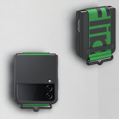 Originalen Samsung ovitek s paščkom "Silicone Cover with Strap" za Samsung Galaxy Z Flip 4 - črna