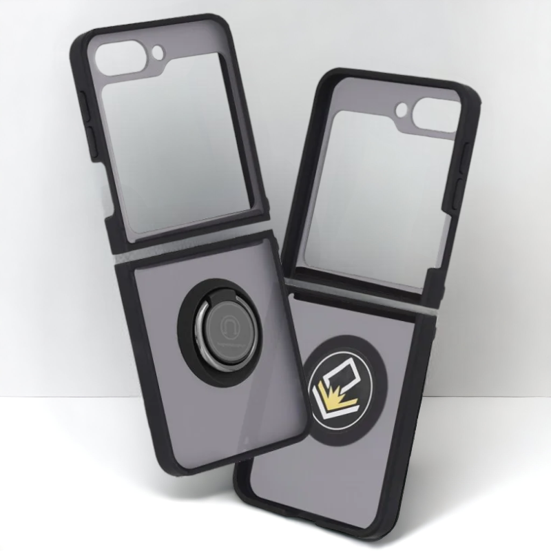 Ovitek za telefon "Glinth" za Samsung Galaxy Z Flip 5 – Techsuit – Črna / PC + TPU silikon