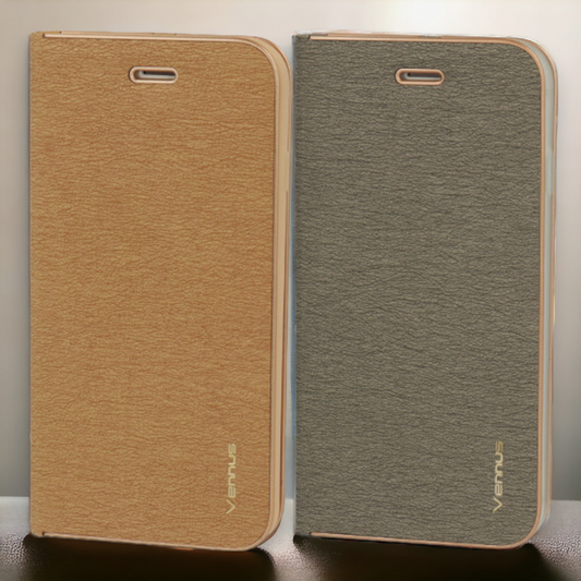 Preklopna torbica "Vennus - chic" za Samsung Galaxy A54 5G – Zlata / Ekološko usnje + TPU silikon