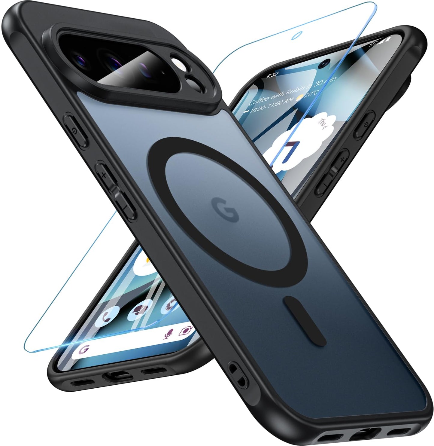 Magnetna futrola za Google Pixel 10 Pro XL – 9H staklo, crna