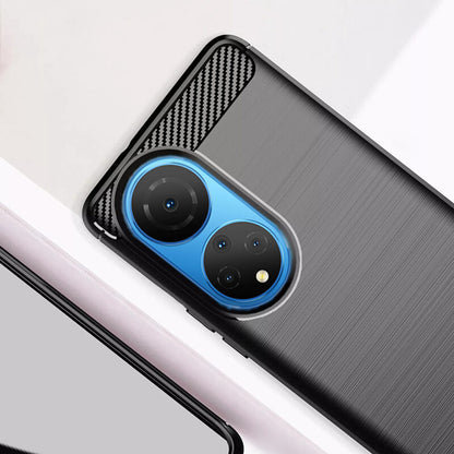 Silikonski ovitek "carbon" za Honor X7 - Črna – Techsuit
