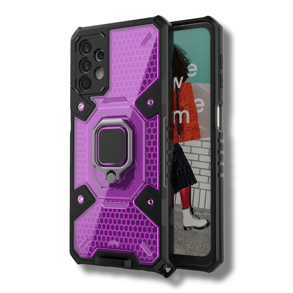 Silikonski ovitek "Honeycomb armor ring" za Samsung Galaxy A53 5G - Vijolična – Infostyle – Vijolična / PC + TPU silikon