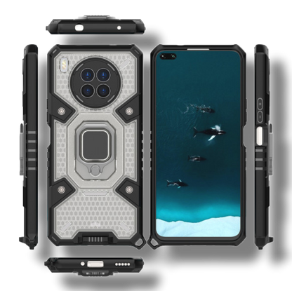 Silikonski ovitek "Honeycomb armor ring" za Huawei nova 8i - Črna – Infostyle