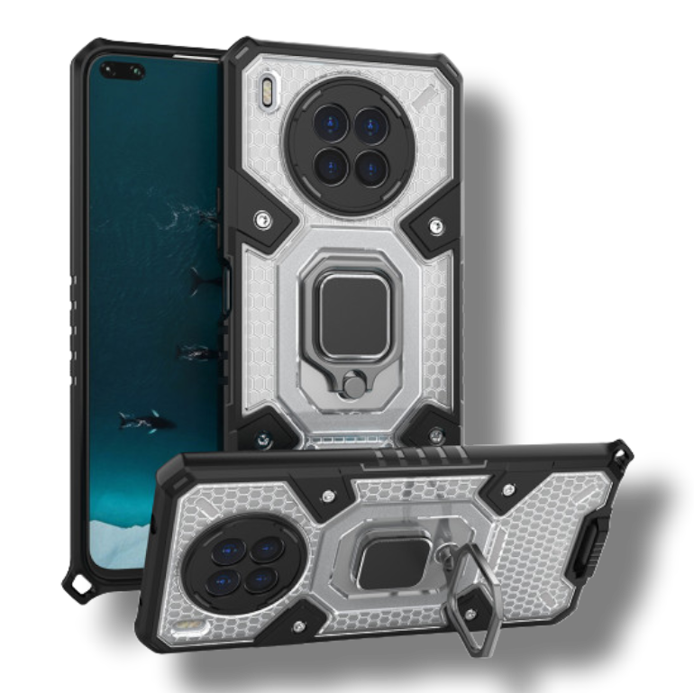 Silikonski ovitek "Honeycomb armor ring" za Huawei nova 8i - Črna – Infostyle