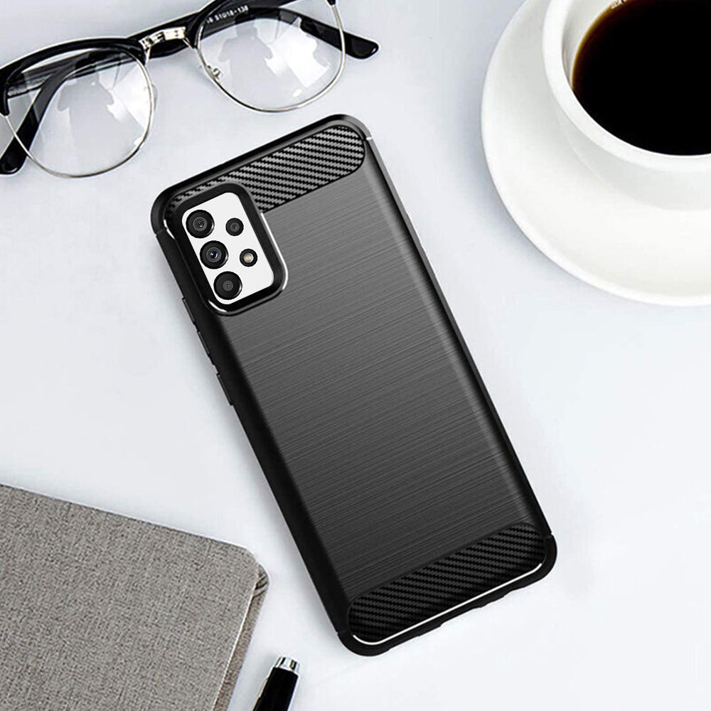 Silikonski ovitek "carbon" za Samsung Galaxy A73 - Črna – Techsuit