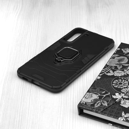 Silikonski ovitek "ring" za Samsung Galaxy S22 Plus - Črna – Infostyle – Črna / PC + TPU silikon