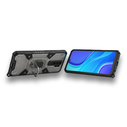 Silikonski ovitek "Honeycomb armor ring" za Xiaomi Redmi 9 - Črna – Infostyle