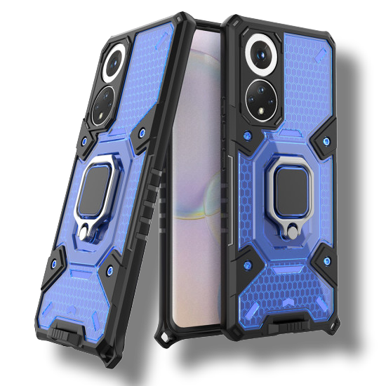Silikonski ovitek "Honeycomb armor ring" za Huawei nova 9 - Modra – Infostyle – Modra / PC + TPU silikon